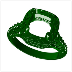 Art Deco Style Ring Wax for Lost Wax Casting Cushion CU 8x8mm Syzjewelry