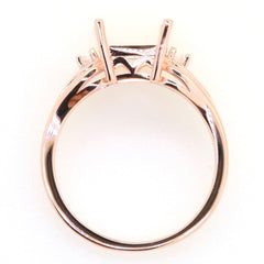 Art Deco Sterling Silver Semi Mount Ring Setting Cushion CU 10x8mm Syzjewelry