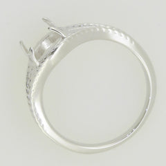 Art Nouveau Sterling Silver Semi Mount Ring Setting Oval OV 10X8mm Cabochon Syzjewelry