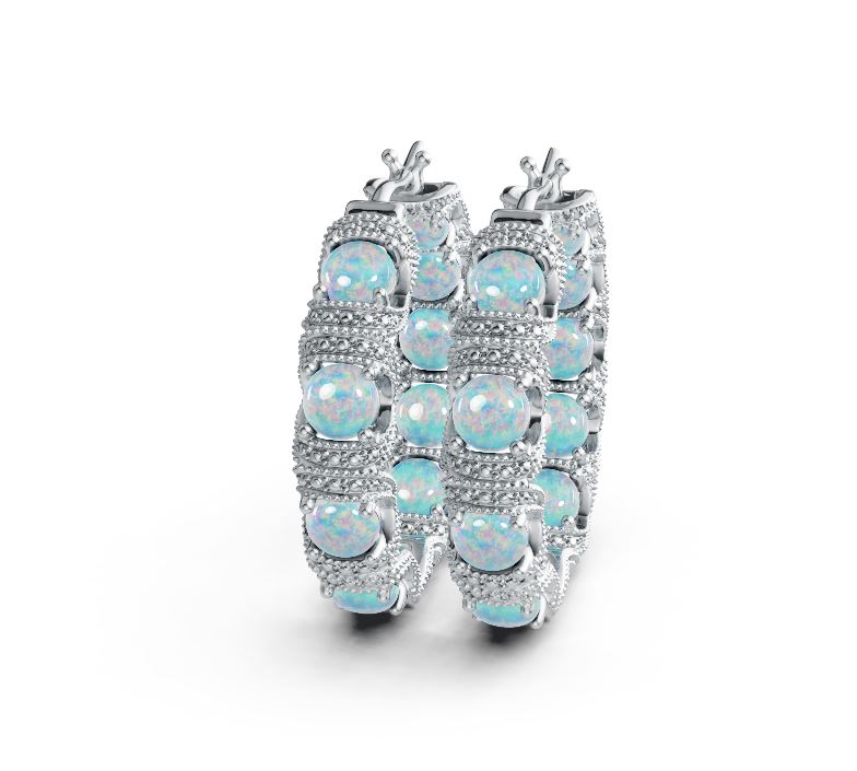 Sterling Silver Semi Mount Earrings Setting Round RD 5x5mm Cabochon DHJ