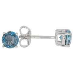 14K Yellow Gold Stud Earrings with Round Lab Diamonds .50 Ct Each Syzjewelry