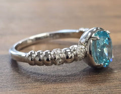 Sterling Silver Semi Mount Ring Setting Oval OV 8x6mm with CZ Accents Syz Jewelry