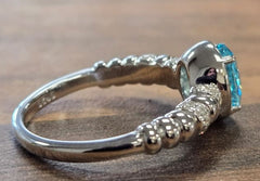 Sterling Silver Semi Mount Ring Setting Oval OV 8x6mm with CZ Accents Syz Jewelry