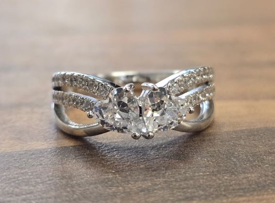 Sterling Silver Semi Mount Ring Setting Heart HT 5x5mm with CZ Accents Syz Jewelry