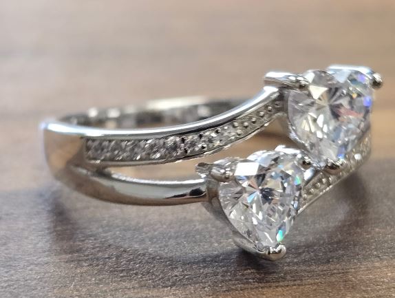 Sterling Silver Semi Mount Ring Setting Heart HT 6x6mm with CZ Accents Syz Jewelry