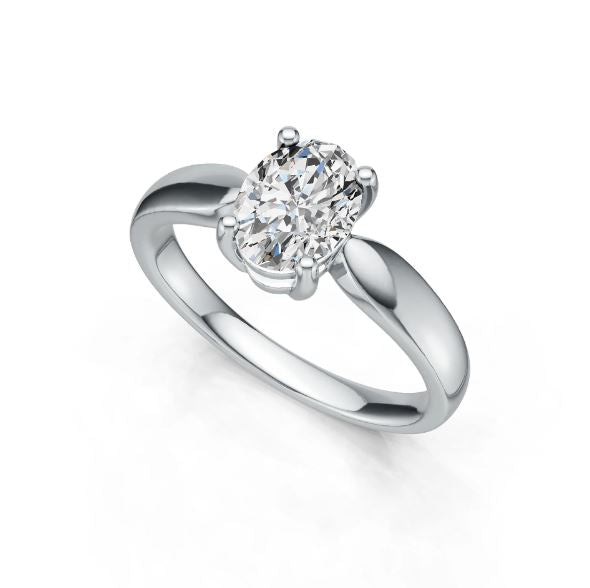 Sterling Silver Semi Mount Ring Setting Oval OV 6x7.6x4.1mm Solitaire Syz Jewelry