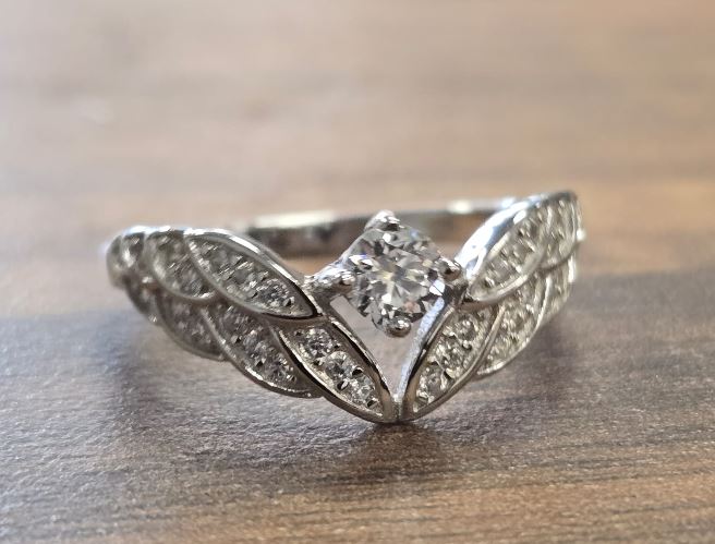 Sterling Silver Semi Mount Ring Setting Round RD 4mm with CZ Accents Syz Jewelry