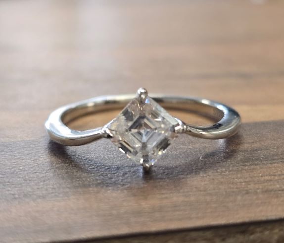 Sterling Silver Semi Mount Ring Setting Assher OCT 6x6mm Syz Jewelry