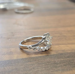 Sterling Silver Semi Mount Ring Setting Round RD 6.5mm with CZ Accents Syz Jewelry