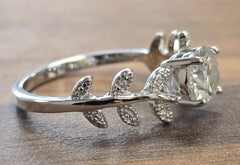Sterling Silver Semi Mount Ring Setting Round RD 6.5mm with CZ Accents Syz Jewelry