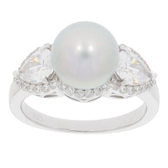 Sterling Silver Semi Mount Ring Setting Round RD 12mm with Natural White Topaz Accent Syzjewelry