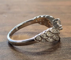 Sterling Silver Semi Mount Ring Setting Round RD 4mm with CZ Accents Syz Jewelry