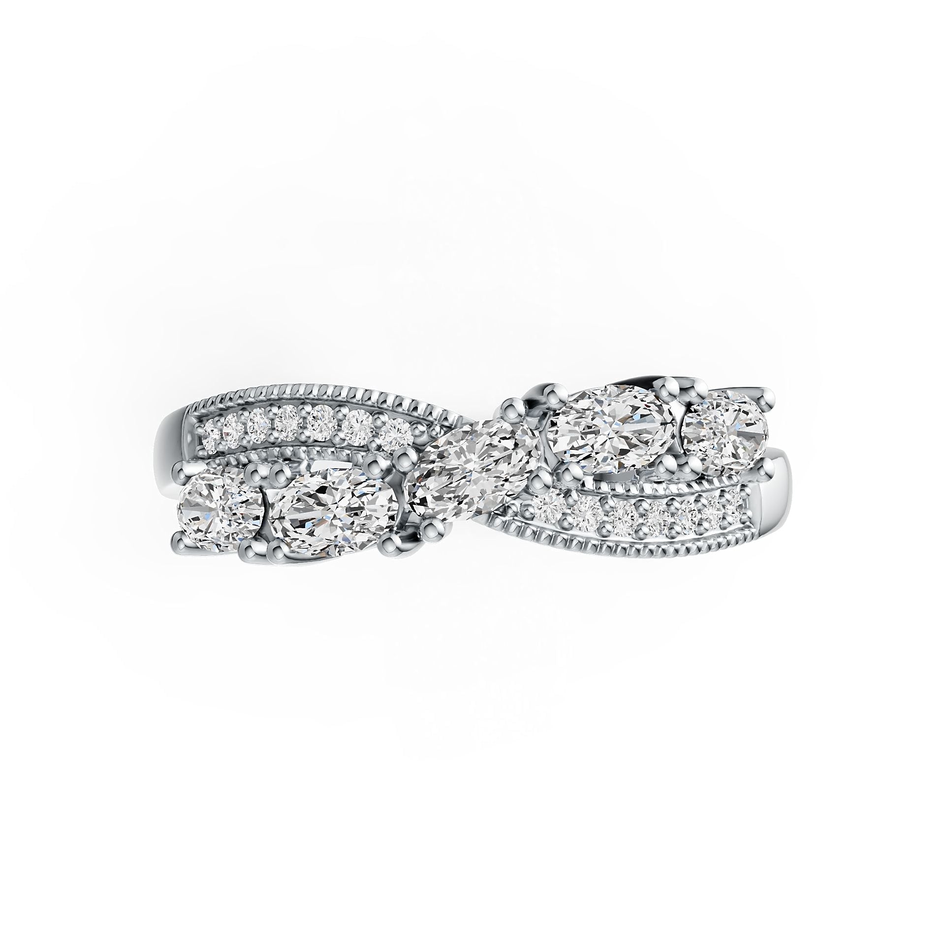 Sterling Silver Semi Mount Ring Setting Oval OV 5X3mm with White Topaz DHJ