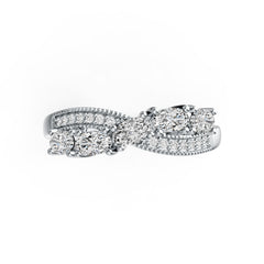 Sterling Silver Semi Mount Ring Setting Oval OV 5X3mm with White Topaz DHJ