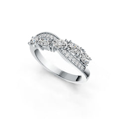 Sterling Silver Semi Mount Ring Setting Oval OV 5X3mm with White Topaz DHJ