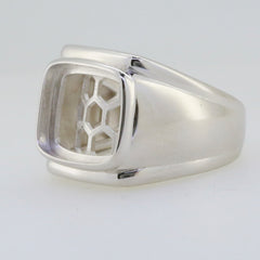 Men's Sterling silver Semi Mount Ring Setting Cushion CU 15X11mm Cabochon Syzjewelry