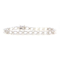 Sterling Silver Semi Mount Tennis Bracelet Setting OV 7x5mm Solid Silver Syzjewelry