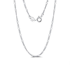 Sterling Silver Figaro Chain Necklace 16" 18" 20" 22" 24" 1.6mm Breadth Syzjewelry