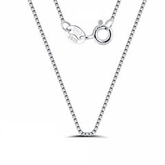 Sterling Silver Box Chain Necklace 16" 18" 20" 22" 24" 0.6mm Breadth Syzjewelry