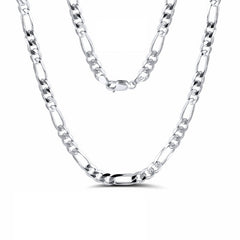 Sterling Silver Figaro Chain Necklace 16" 18" 20" 22" 24" 5mm Breadth Syzjewelry