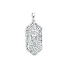 Sterling Silver Semi Mount Pendant Setting Round RD 5x5mm with White Topaz DHJ