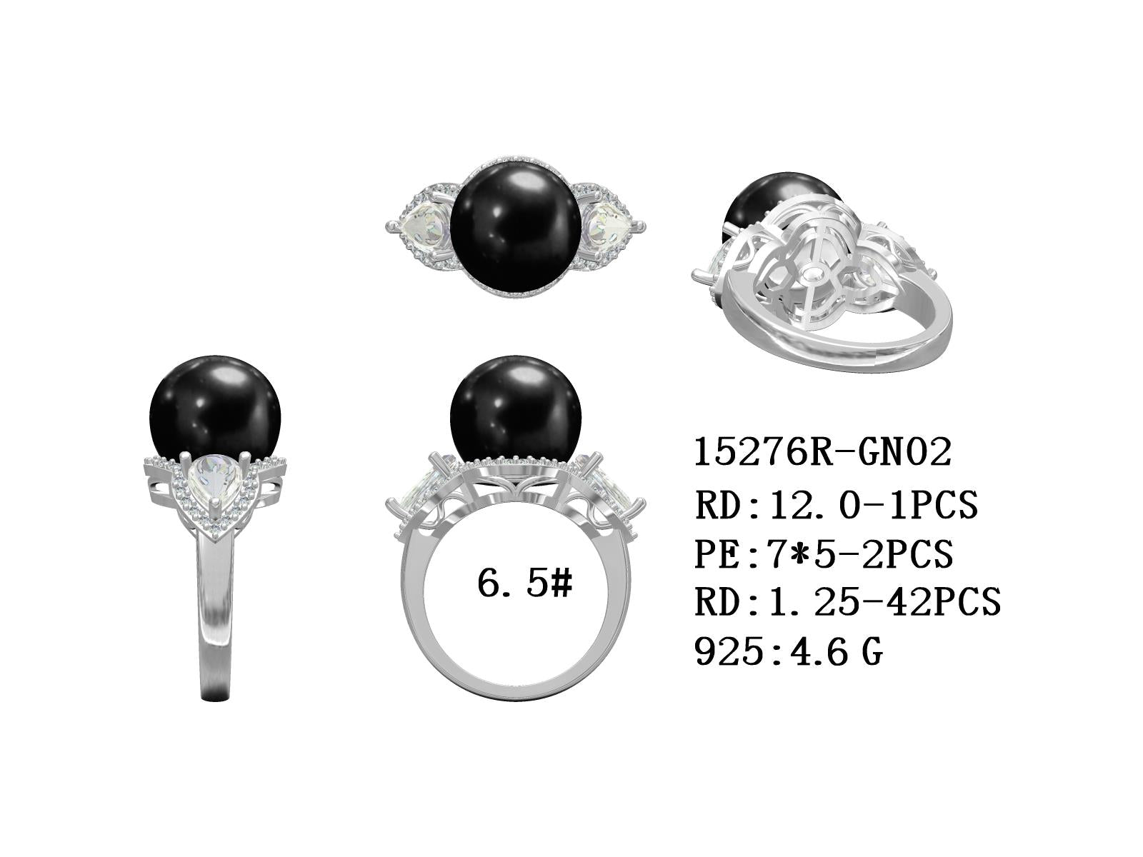 Sterling Silver Semi Mount Ring Setting Round RD 12mm with Natural White Topaz Accent Syzjewelry