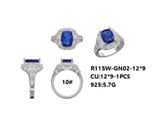 Sterling Silver Semi Mount Ring Setting Cushion CU 12X9mm Syzjewelry