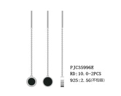 Sterling Silver Semi Mount Earrings Setting Round RD 10x10mm with Belcher Chain Syzjewelry