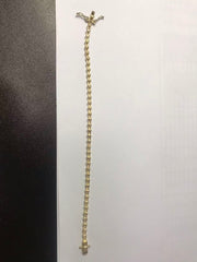 18K Yellow Gold Semi Mount Tennis Bracelet Setting Baguette BG 4x2mm Syzjewelry