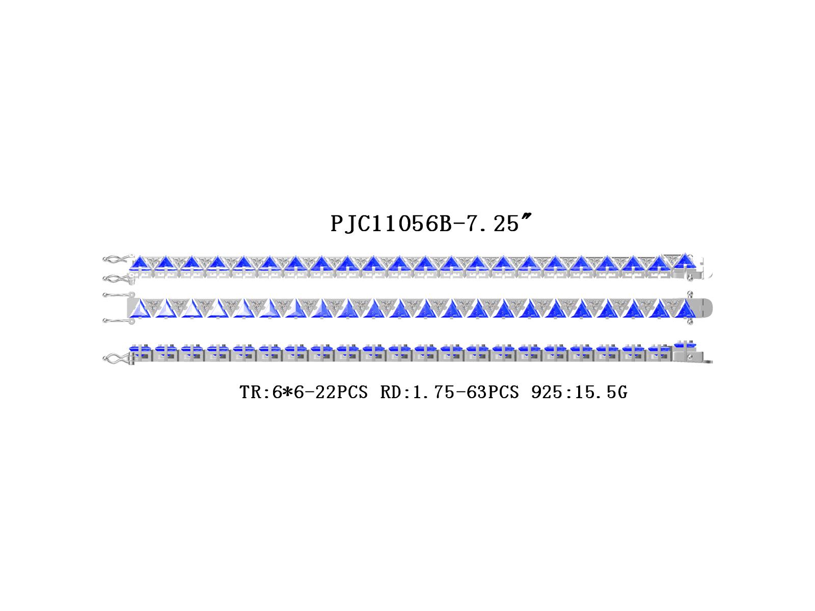 Sterling Silver Semi Mount Bracelet Setting Trillion TR 6X6mm DHJ