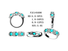 Sterling Silver Semi Mount Ring Setting Round RD 5x5mm 3 Stone Band Ring DHJ