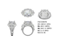 Sterling Silver Semi Mount Ring Setting Cushion CU 14X12mm DHJ