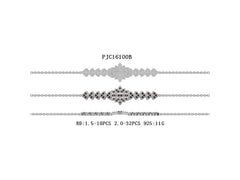 Sterling Silver Bracelet Round RD 2x2mm Extenable W/ Black Moissanite - Syzjewelry