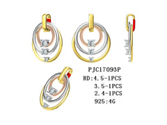 Sterling Silver Semi Mount Pendant Setting Round RD 3.5x3.5mm Trinity Loop DHJ