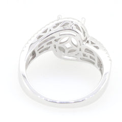 10K 14K Gold or Sterling Silver Semi Mount Ring Setting Oval OV 9X7mm Halo Bypass DHJ