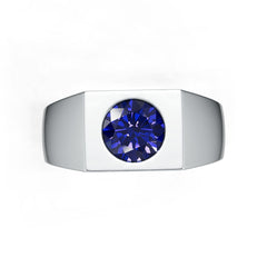 Men's Sterling Silver Semi Mount Ring Setting Round RD 6.5x6.5mm Flush Bezel Set DHJ
