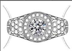 Sterling Silver Semi Mount Ring Setting Round RD 6.5x6.5mm DHJ