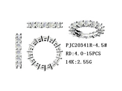 Sterling Silver Semi Mount Ring Setting Round RD 4x4mm Full Enternity Ring