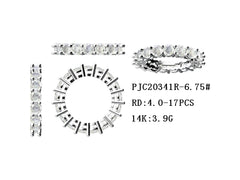 Sterling Silver Semi Mount Ring Setting Round RD 4x4mm Full Enternity Ring