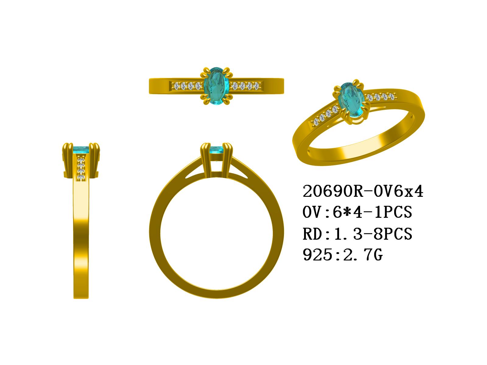 Sterling Silver Semi Mount Ring Setting Oval OV 6X4mm Syzjewelry