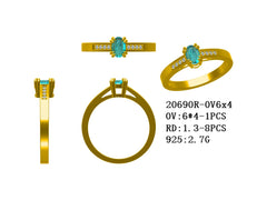 Sterling Silver Semi Mount Ring Setting Oval OV 6X4mm Syzjewelry