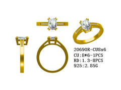 Sterling Silver Semi Mount Ring Setting Cushion CU 8X6mm Syzjewelry