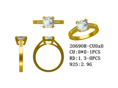 Sterling Silver Semi Mount Ring Setting Cushion CU 8X8mm Syzjewelry