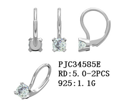 Sterling Silver Semi Mount Earrings Setting Round RD 5mm Syzjewelry
