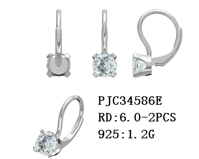 Sterling Silver Semi Mount Earrings Setting Round RD 6mm Syzjewelry