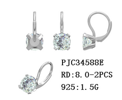 Sterling Silver Semi Mount Earrings Setting Round RD 8mm Syzjewelry