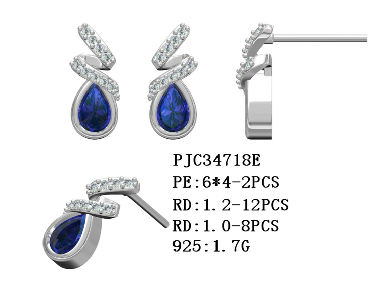 Sterling Silver Semi Mount Earrings Setting Pear PE 6X4mm Swirl Stud Syzjewelry