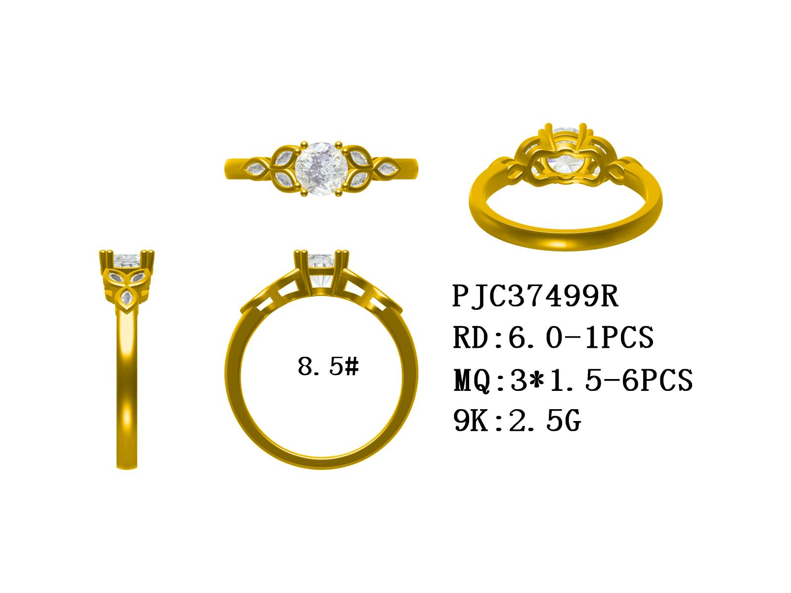 9K Yellow Gold Semi Mount Ring Setting Round RD 6x6mm with CVD Accents Size 8.5 Syzjewelry