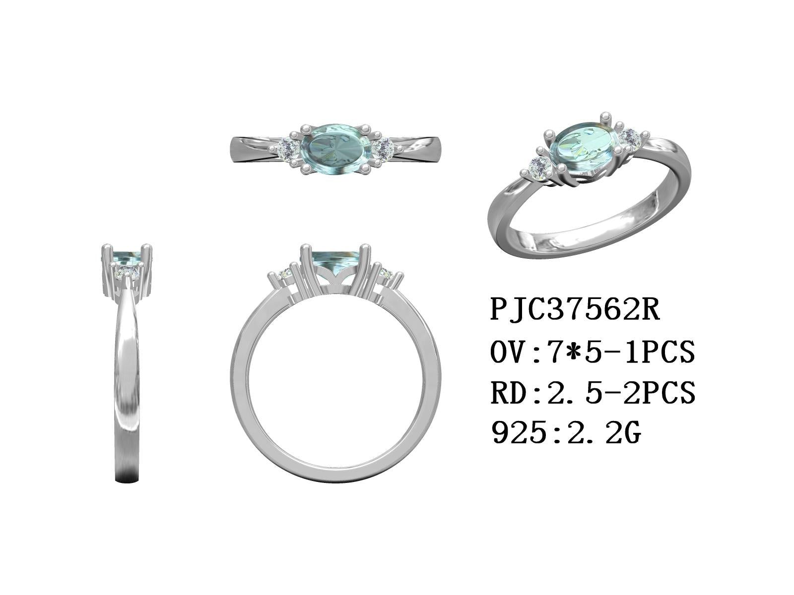Sterling Silver Semi Mount Ring Setting Oval OV 7x5mm Syz Jewelry