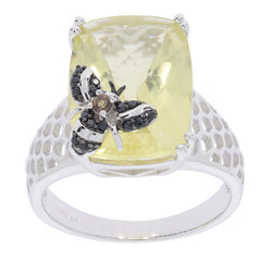Sterling Silver Semi Mount Ring Setting Cushion CU 16X12mm White Topaz